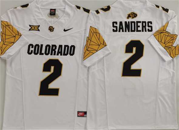 Mens Colorado Buffaloes #2 Shadeur Sanders White With XII Patch 2025 F.U.S.E. Stitched Football Jersey->colorado buffaloes->NCAA Jersey